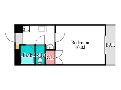 ミルキーウェイ(1K/3階)の間取り写真