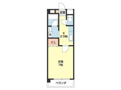 マンション光陽I(1K/1階)の間取り写真