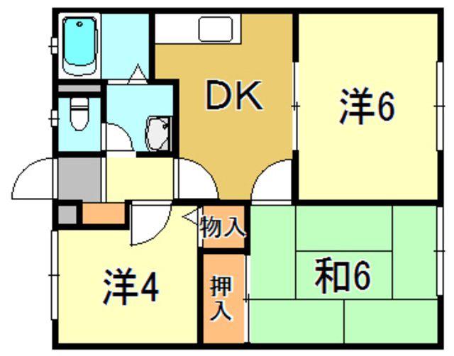 ハイツナカノ(3DK/2階)の間取り写真