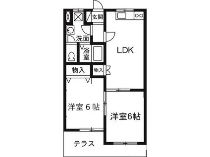 グリーンパレス今井(2LDK/1階)の間取り写真