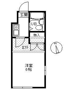 司ハウス辻堂(1K/1階)の間取り写真