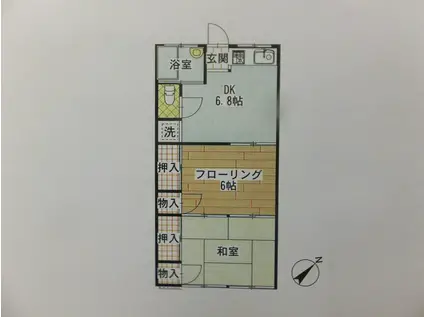 曙荘(2DK/1階)の間取り写真