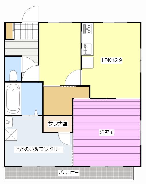アーデン宮脇A(1LDK/2階)の間取り写真