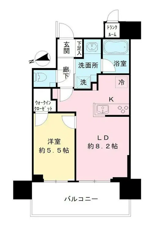パークシティ中央湊 ザ タワー 13階階 間取り