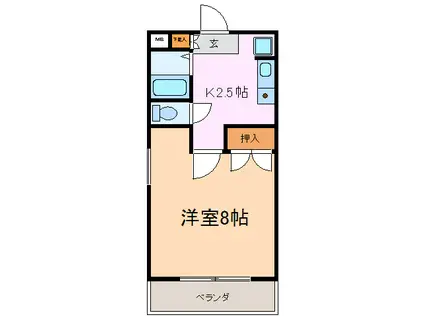 幸希ビル(1K/3階)の間取り写真