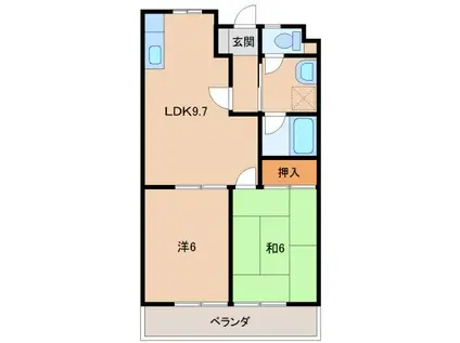 アーバンライフ市脇C棟(2LDK/3階)の間取り写真