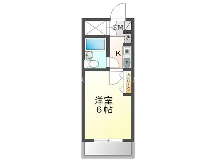 シャルムシティー花田(1K/4階)の間取り写真