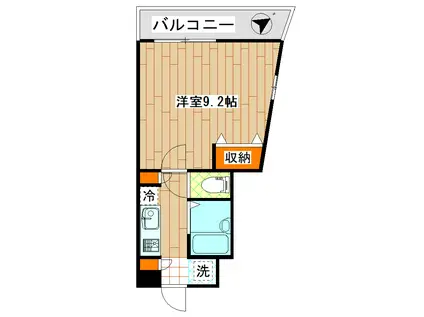 ベルコート美しが丘II(1K/1階)の間取り写真