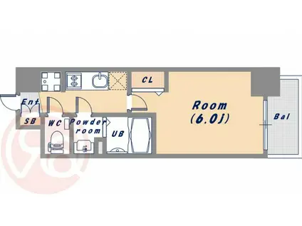 プレサンス南堀江ザ・センス(1K/15階)の間取り写真