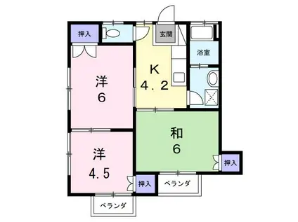 コーポ原の内(3K/2階)の間取り写真