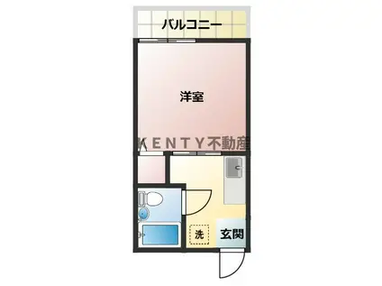 ハイムアベリア(1K/1階)の間取り写真