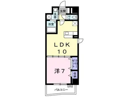 プラシード(1LDK/2階)の間取り写真