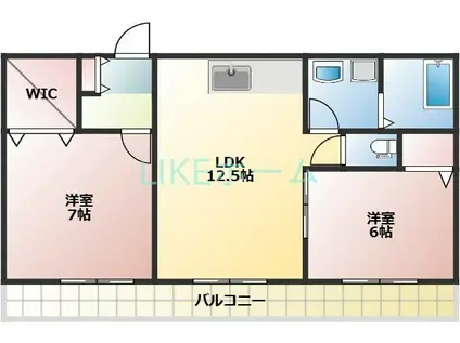 PRIMAL JUPITER(2LDK/1階)の間取り写真