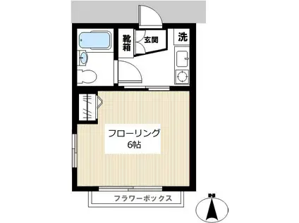 ルグランソシエ(1K/2階)の間取り写真