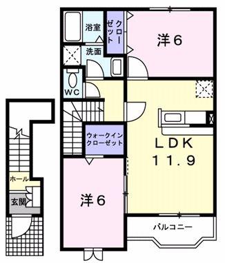 セイバリーII(2LDK/2階)の間取り写真