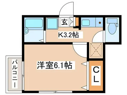 タウンフィールドIIA(1K/3階)の間取り写真