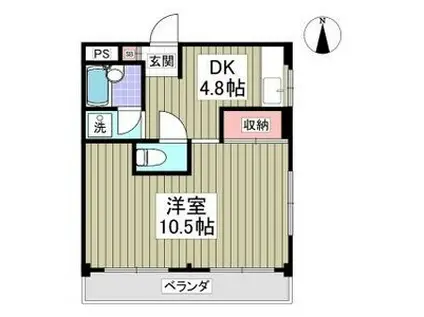 アルバスクエア(1DK/5階)の間取り写真