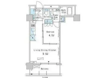 パークアクシス蒲田ステーションゲート(1LDK/13階)の間取り写真