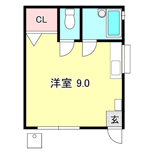 レッドハットII(ワンルーム/1階)の間取り写真