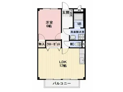 サープラスすずらん(1LDK/2階)の間取り写真