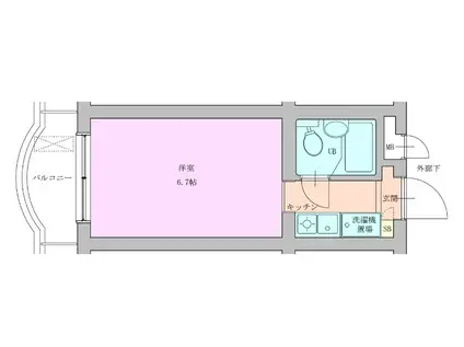 RBM大岡山レジデンス(1K/1階)の間取り写真
