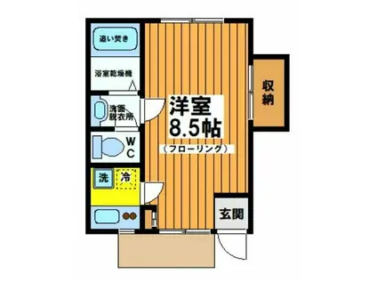 プチ・プランス(1K/1階)の間取り写真