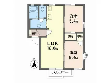 グランクリュー(2LDK/2階)の間取り写真