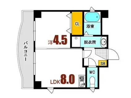 ステージT4(1LDK/4階)の間取り写真