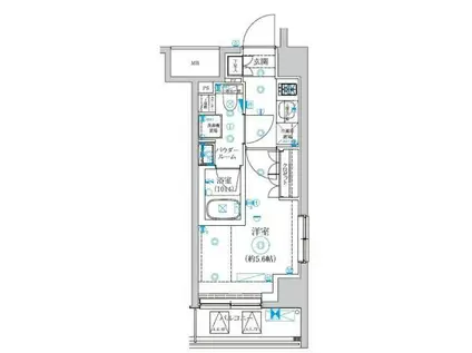 セジョリ横浜ウエストII(1K/8階)の間取り写真