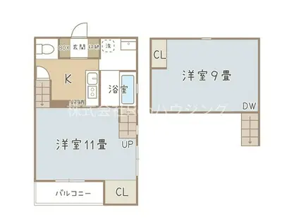 ココカラハウス南佐古(1SK/2階)の間取り写真