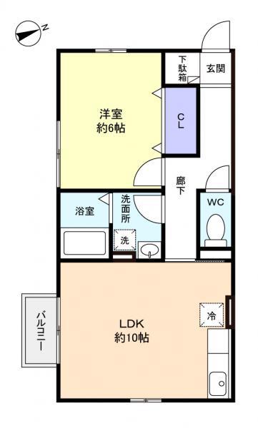 コージーコート(1LDK/2階)の間取り写真