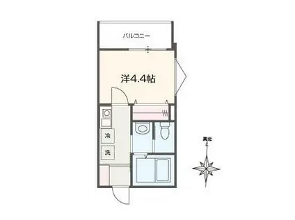 MELLAS新秋津(1K/2階)の間取り写真