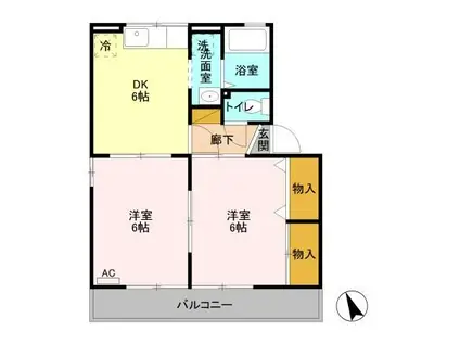 アージュ II(2DK/2階)の間取り写真