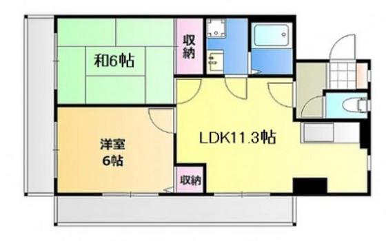 スフィアハザキ(2LDK/8階)の間取り写真