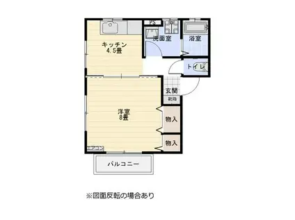 ニューライフ大野畑A(1DK/1階)の間取り写真