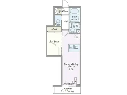 MY STYLE 八王子南(1LDK/1階)の間取り写真