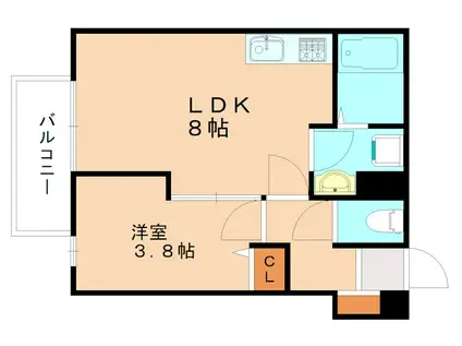 フロール・ド・セレッソII(1LDK/1階)の間取り写真