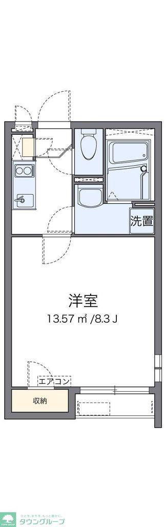 クレイノウィル大和(1K/1階)の間取り写真