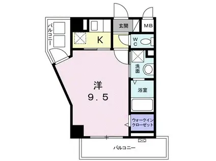 プリムローズ(1K/2階)の間取り写真