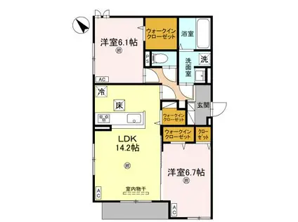 パノフグランデ(2LDK/1階)の間取り写真