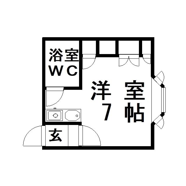 グリーンヒル(ワンルーム/1階)の間取り写真