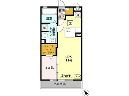 エクレール(1LDK/1階)の間取り写真