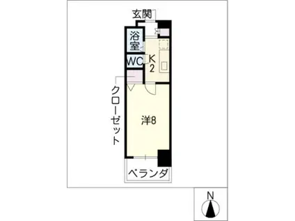 CK錦レジデンス(1K/8階)の間取り写真