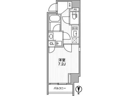 LIGHTHOUSE西新宿(1K/5階)の間取り写真