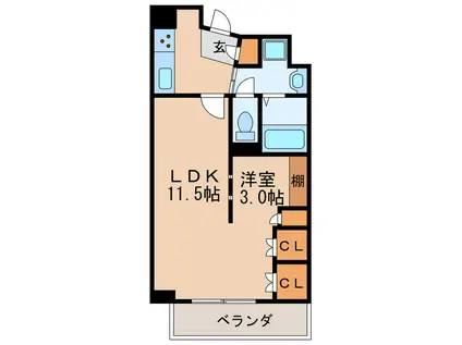 COZY COURT新栄(1LDK/8階)の間取り写真
