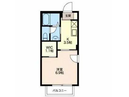 サニーコート井川城(1K/1階)の間取り写真