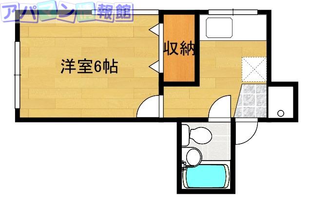 ラフォイアハイツ(1K/1階)の間取り写真