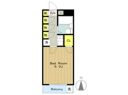アヴァンセ南大沢(1K/4階)の間取り写真