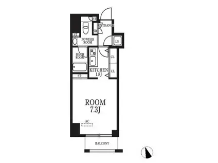 ヴァルトパーク南大井(1K/4階)の間取り写真