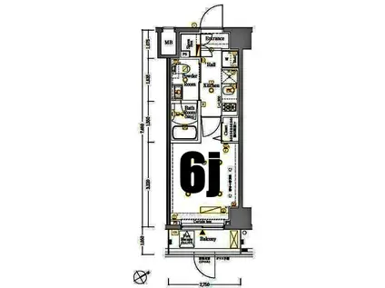 LOG鶴見(1K/5階)の間取り写真
